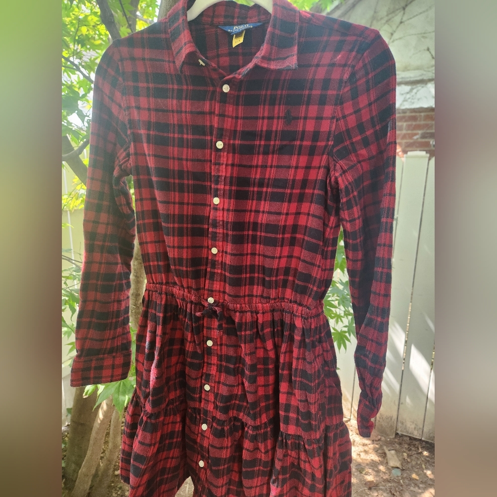 Authentic Ralph Lauren Red Plaid Girls dress,  size 16
